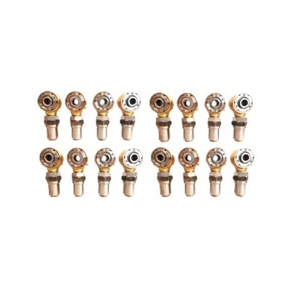 1.25" Gold Rebuildable Rod Ends w/ Hex Bungs (8LH & 8RH)